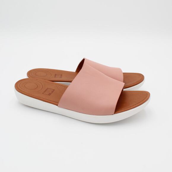 FitFlop Sandals Womens Size 9 Pink Leather Slide Comfort Shoe Casual Minimalist - Picture 1 of 7